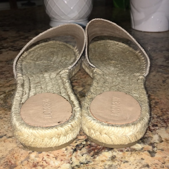 J Crew Camo Leather Banded Espadrille Slide Sandal - Picture 3 of 7